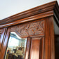 Antique Double Wardrobe Mirrored Doors and Graduated Drawers Late Victorian