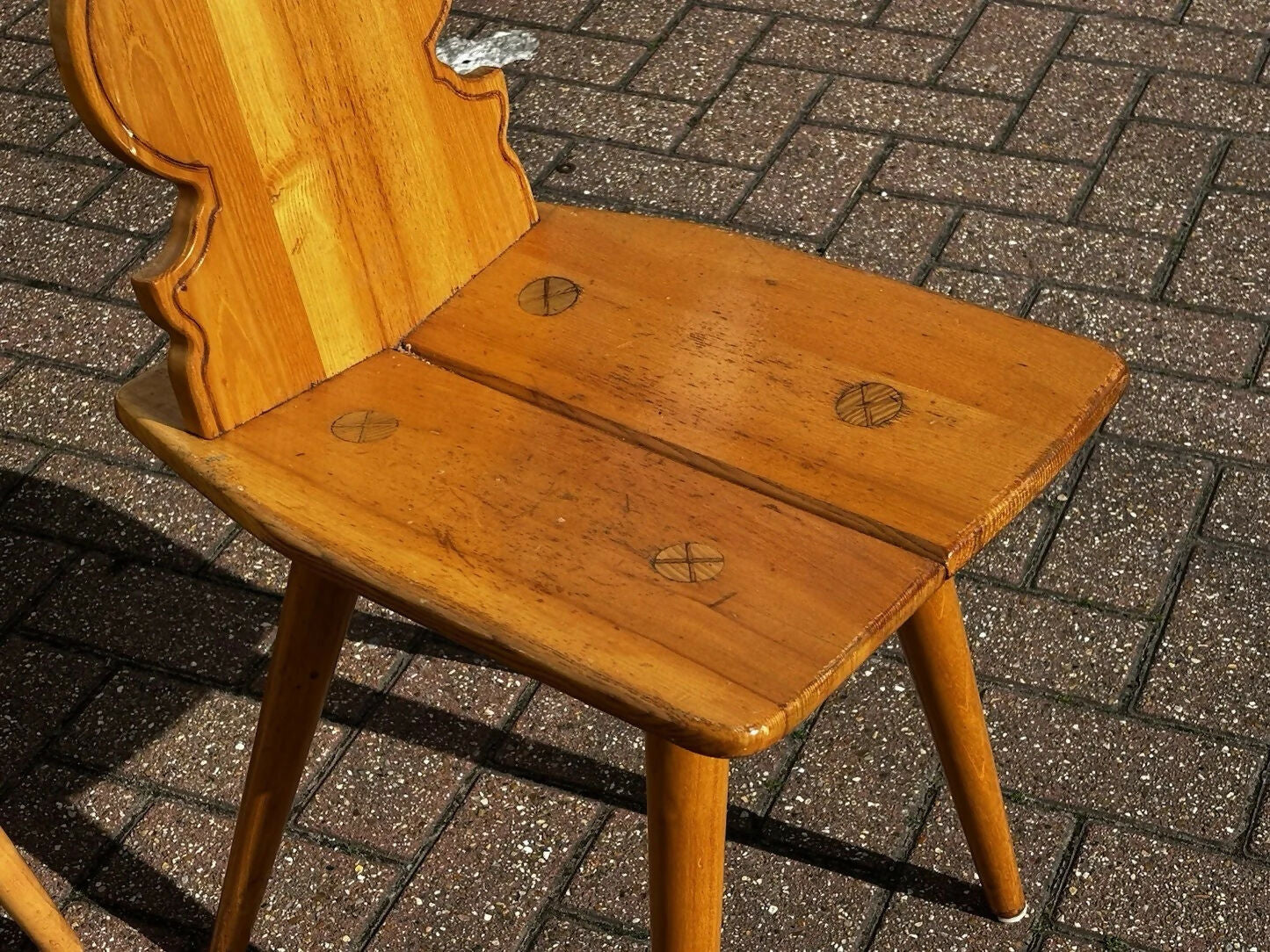 Vintage Set Of Elm Dining / Kitchen Chairs By Cepelia