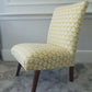 Slipper Chair Mid Century 1950s. Reupholstered In 100% Cotton Canvas. Ex Condition