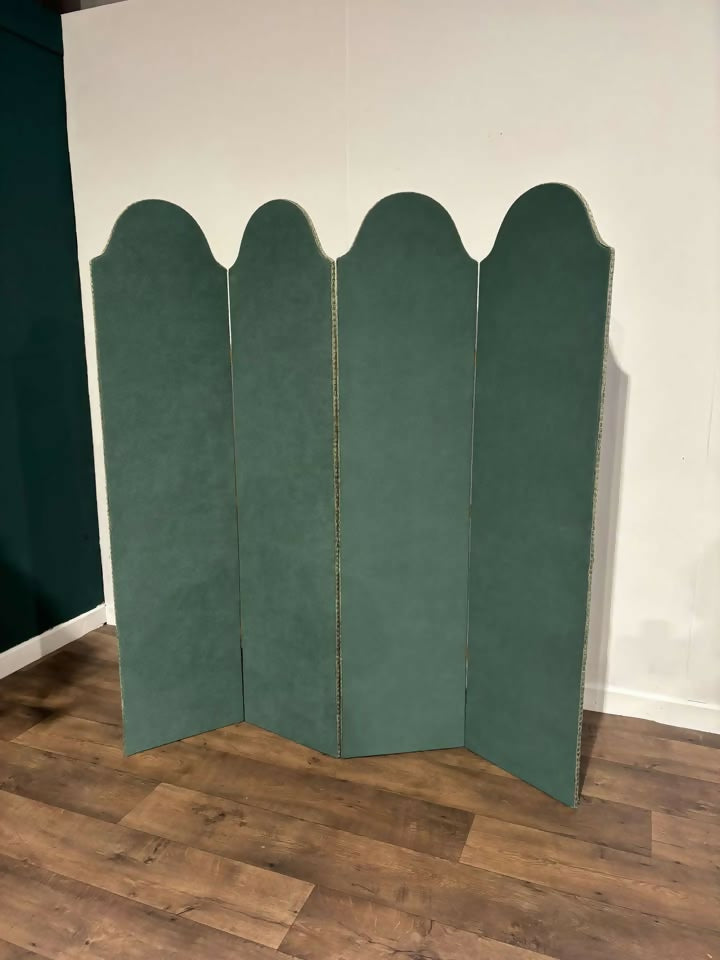 Vintage Four Fold Suede Dressing Screen7