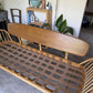 Vintage Mid Century Ercol Day Bed Sofa Elm & Beech Surfboard Back Beige Cushions