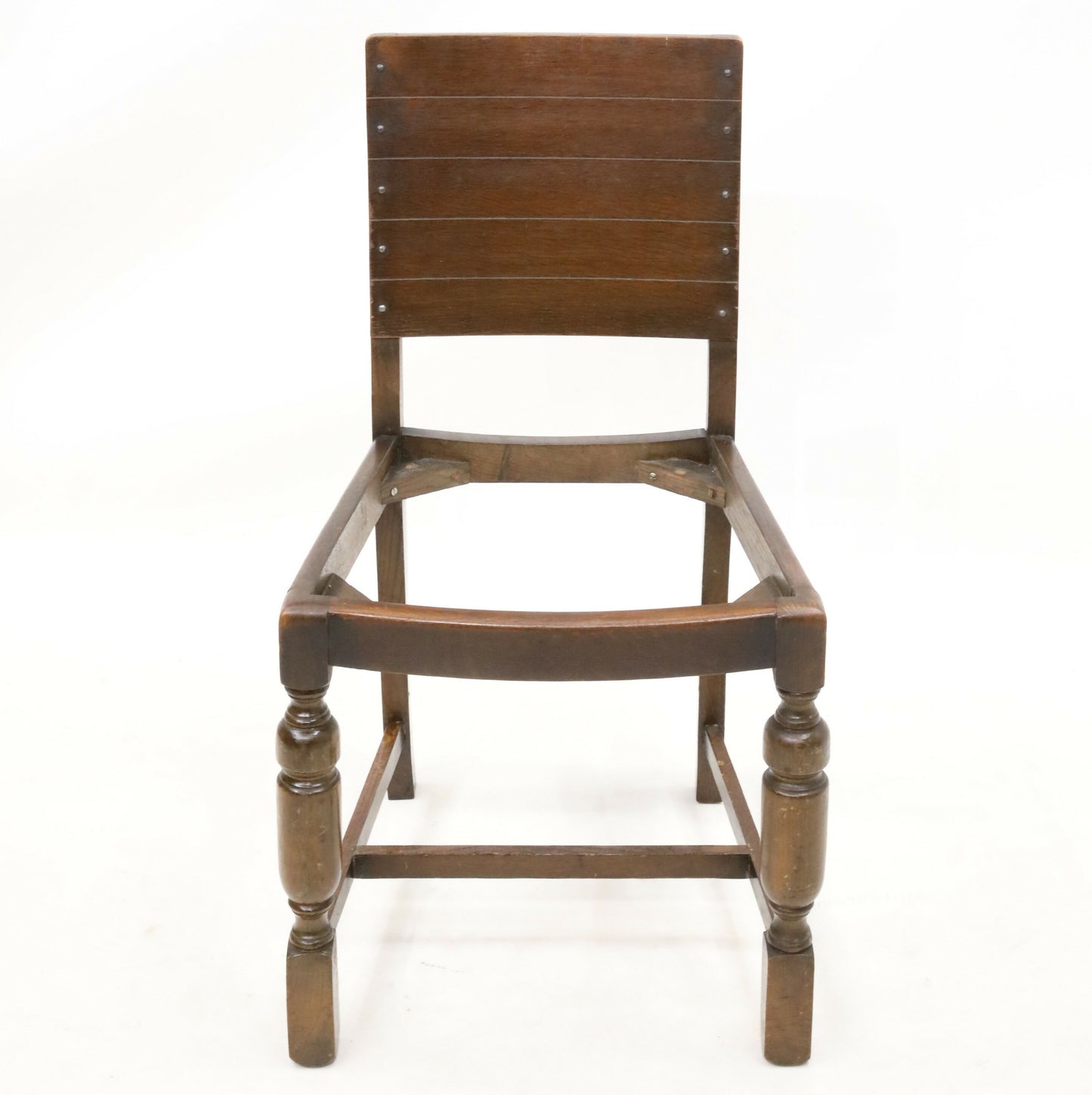 Vintage Oak Hall/Bedroom Chair With Brown Leather Drop In Seat FREE UK Delivery. SBR8480/2410C