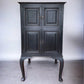 Vintage Solid Mahogany Lift Top Black Painted Music Stereo Cupboard Cabinet