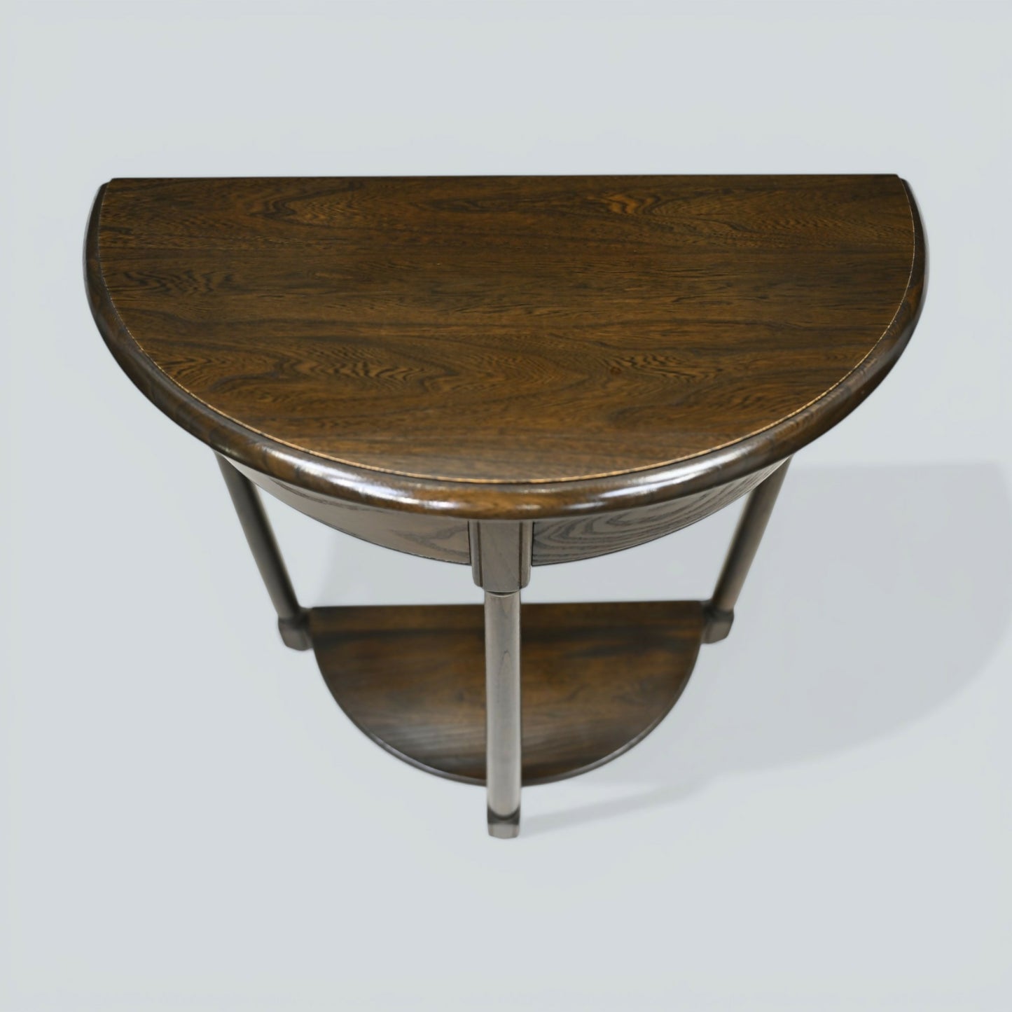 Ercol Half Moon Hall Table Demilune 2 Tier Traditional Dark FREE UK Delivery*