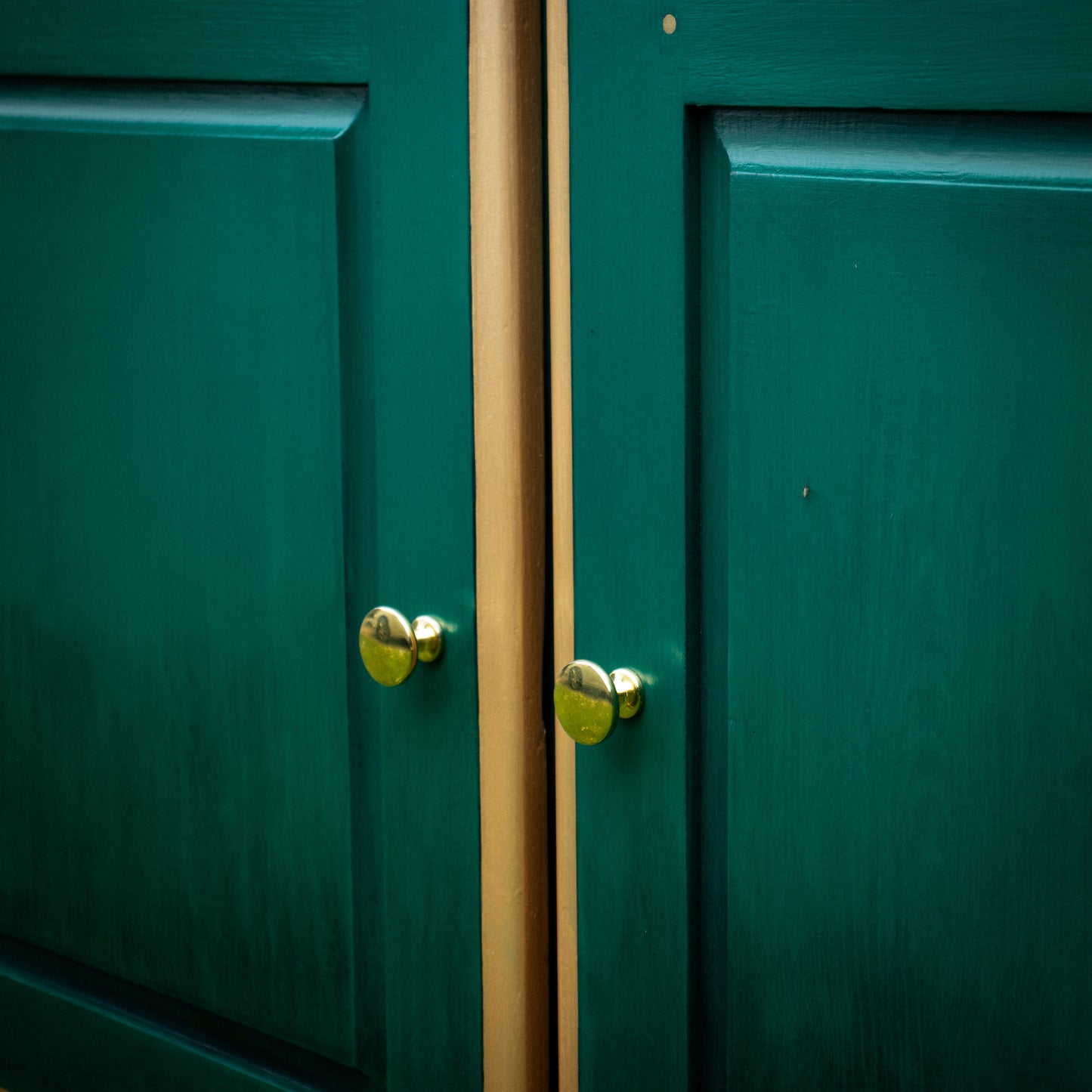 Green & Gold Repainted Pine Sideboard Dresser