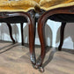 Vintage Set Of Six French Mahogany Framed Dining Chairs