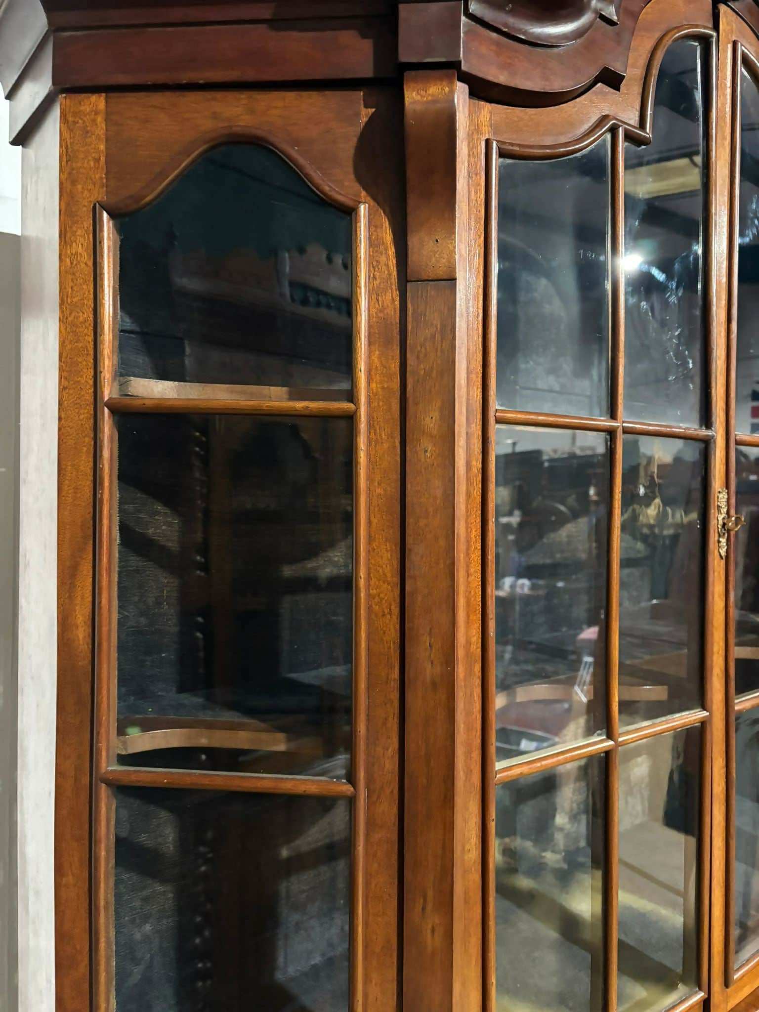 Dutch Mahogany 19th Century Bombe Display Cabinet55