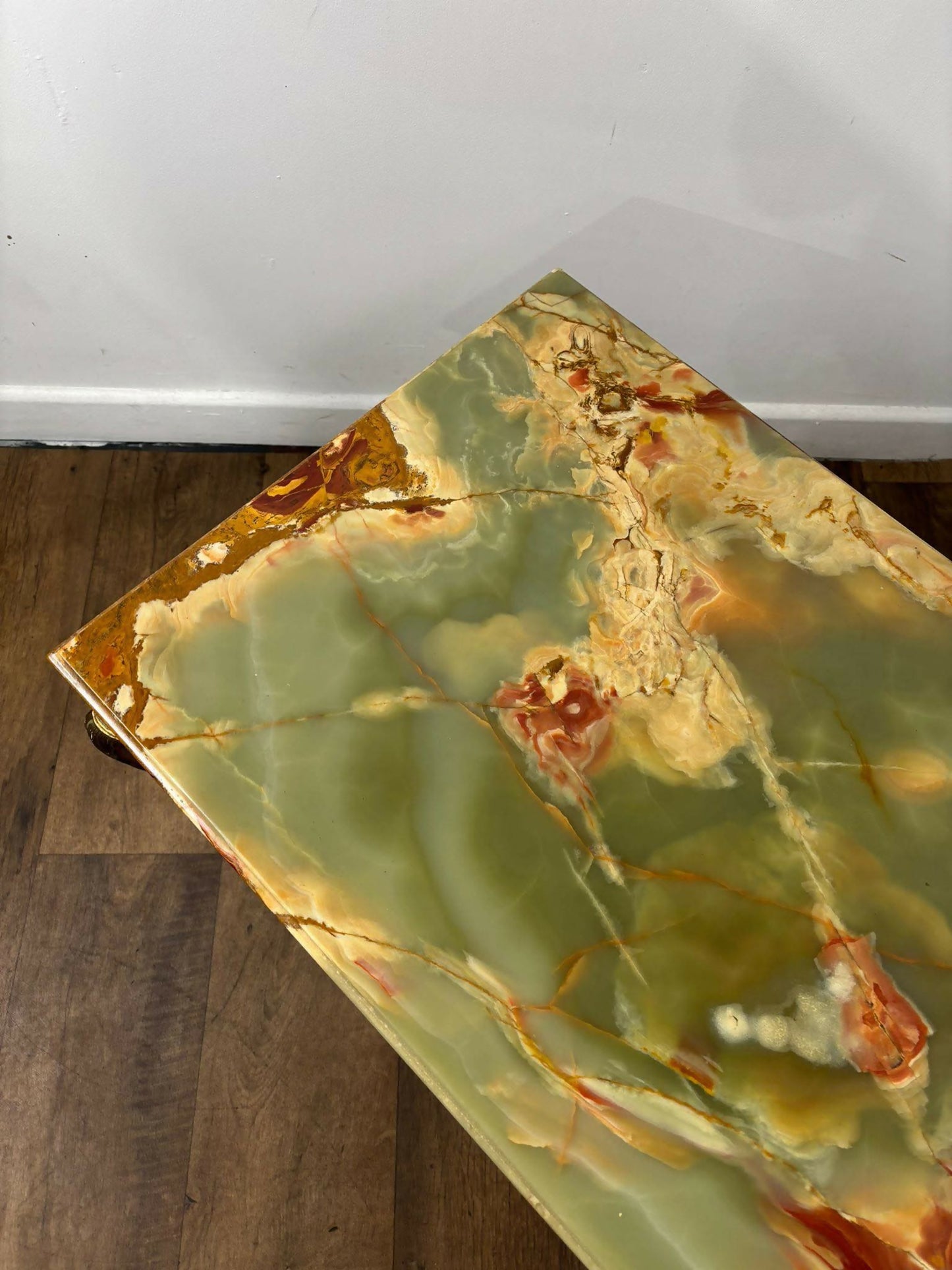 Vintage Marble Top and Brass Base Coffee Table