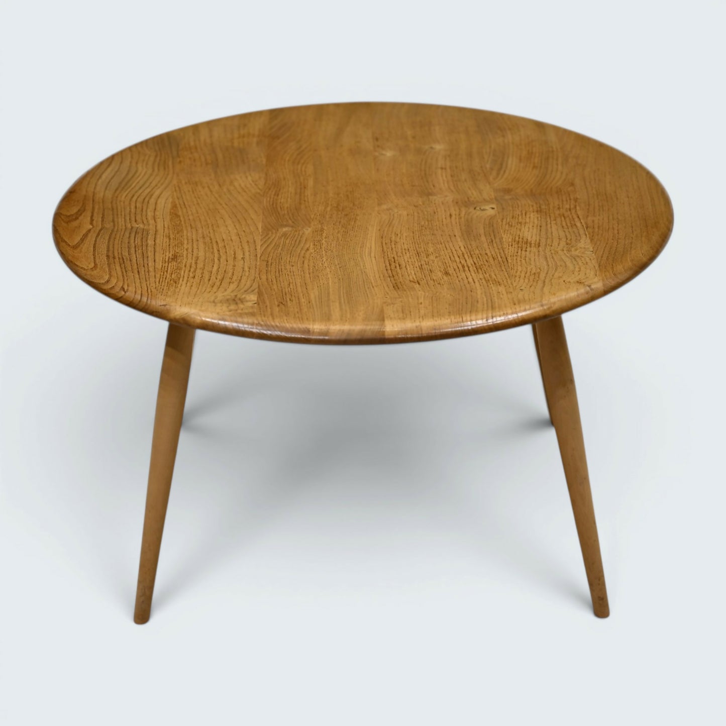 Ercol Large Round Coffee Table 1970s Retro Light Finish 74.5cm FREE UK Delivery