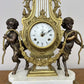 Clock Antique Louis XV Brass Marble Garniture Set With Candelabras LOT 6026