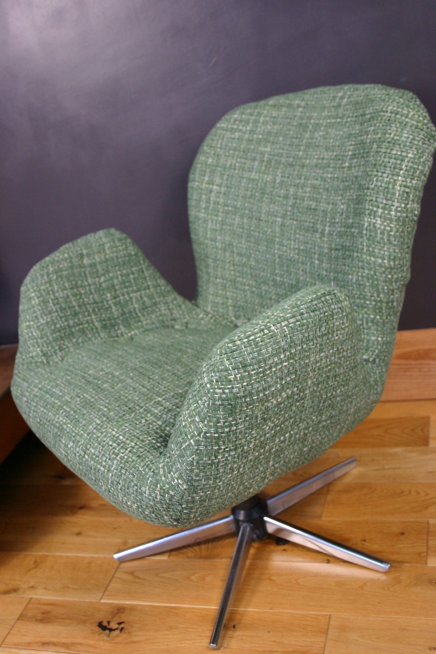 1970s Hungarian Mid Century Swivel Armchair – newly Reupholstered