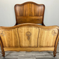 Bed Antique French Style Oak Double Bed Frame Carved Headboard LOT 3711
