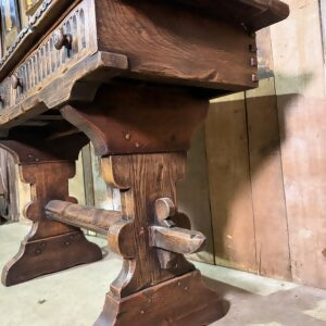 Vintage Solid Oak Monastic Console / Side Desk Table by Nigel Rupert Griffiths