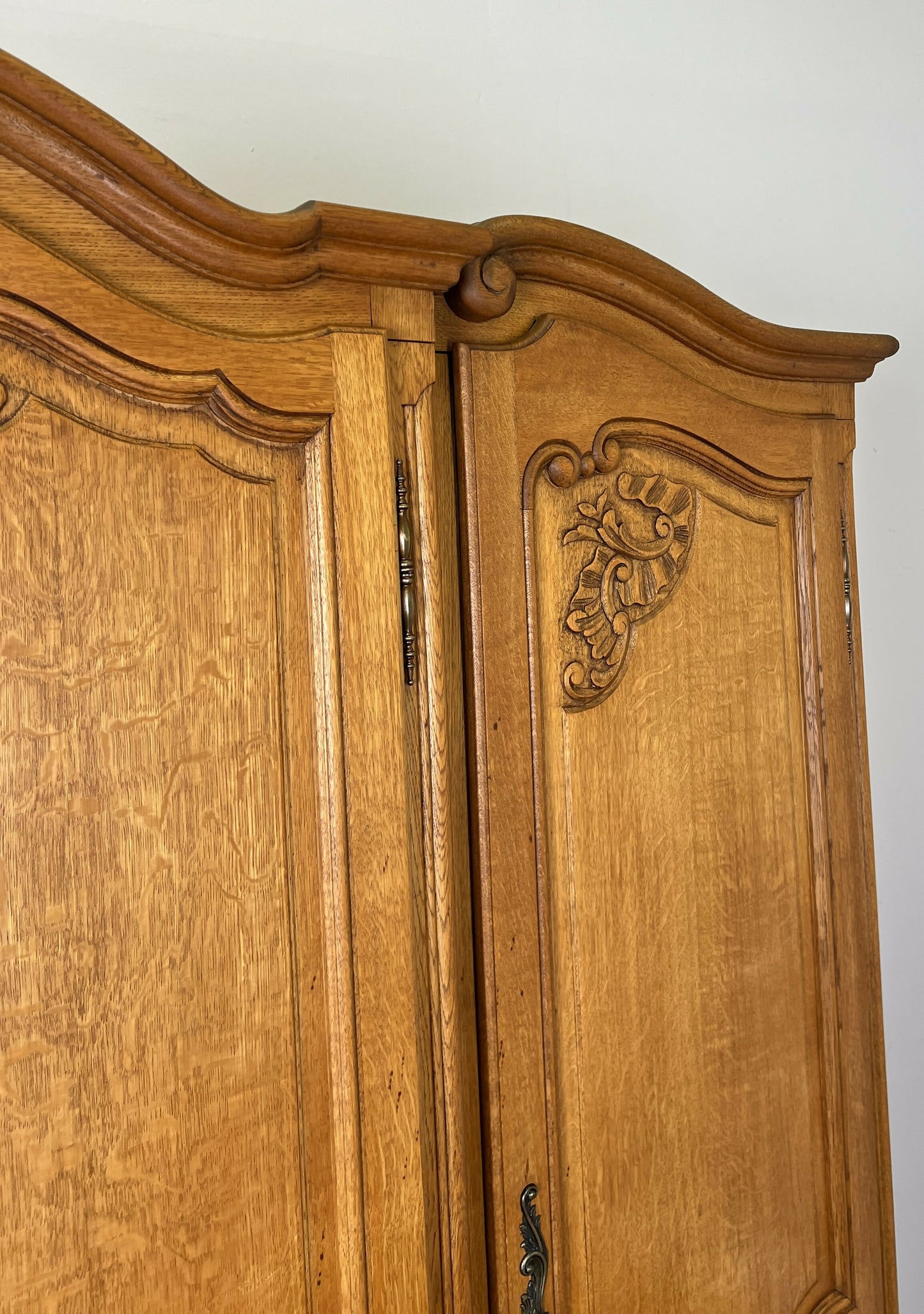 Wardrobe Vintage French Louis XVI Style Oak Four Door Carved Armoire LOT 6400