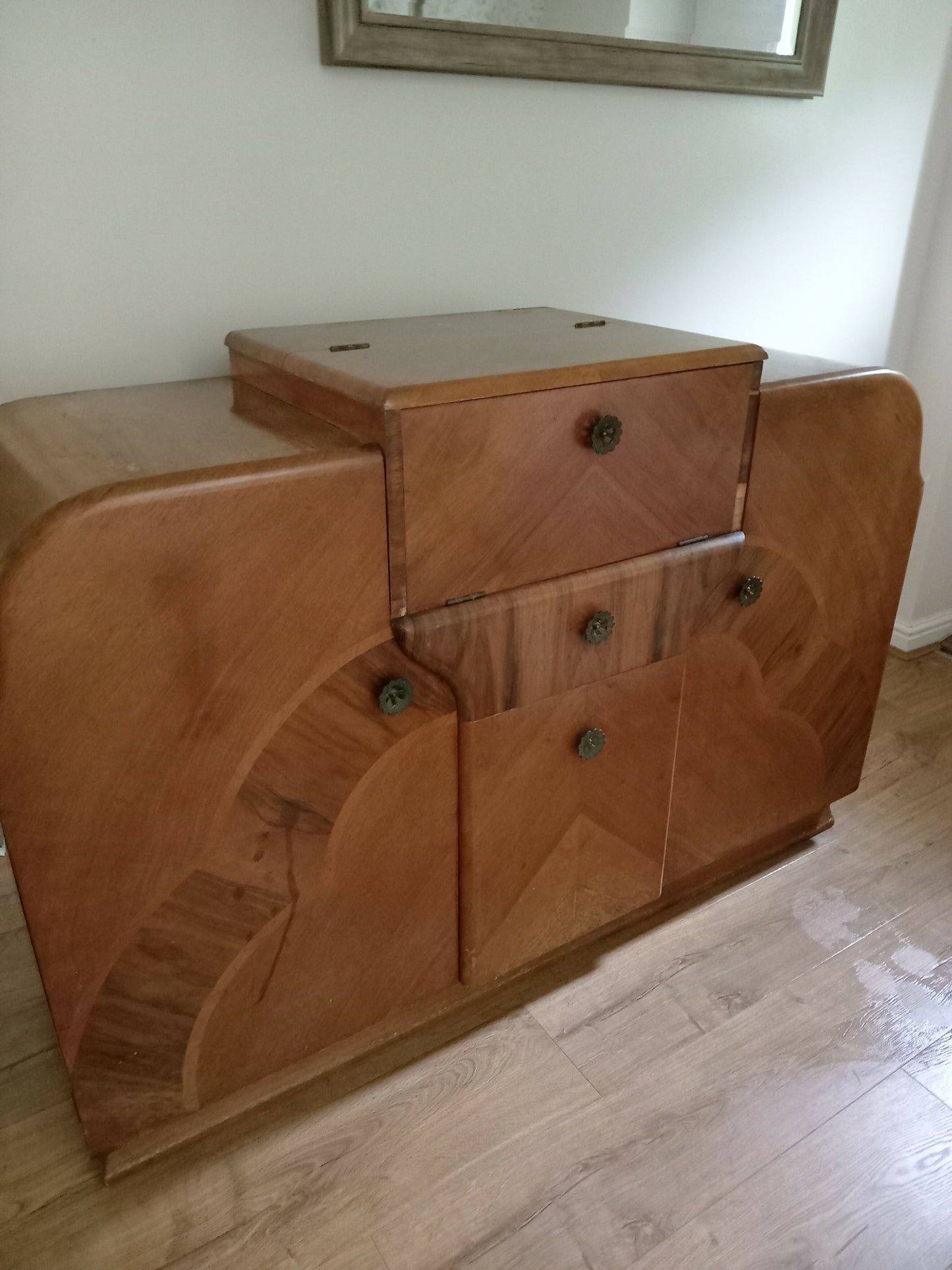 Large Art Deco Walnut Sideboard