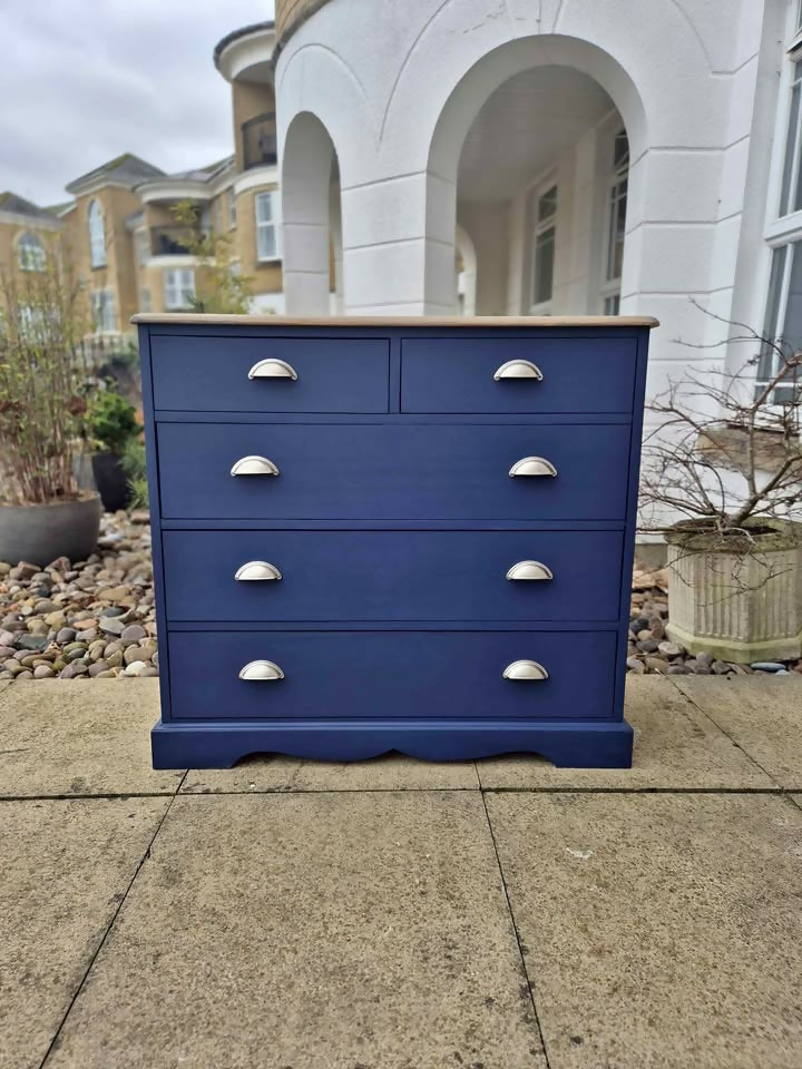 Stunning large navy chest of drawers