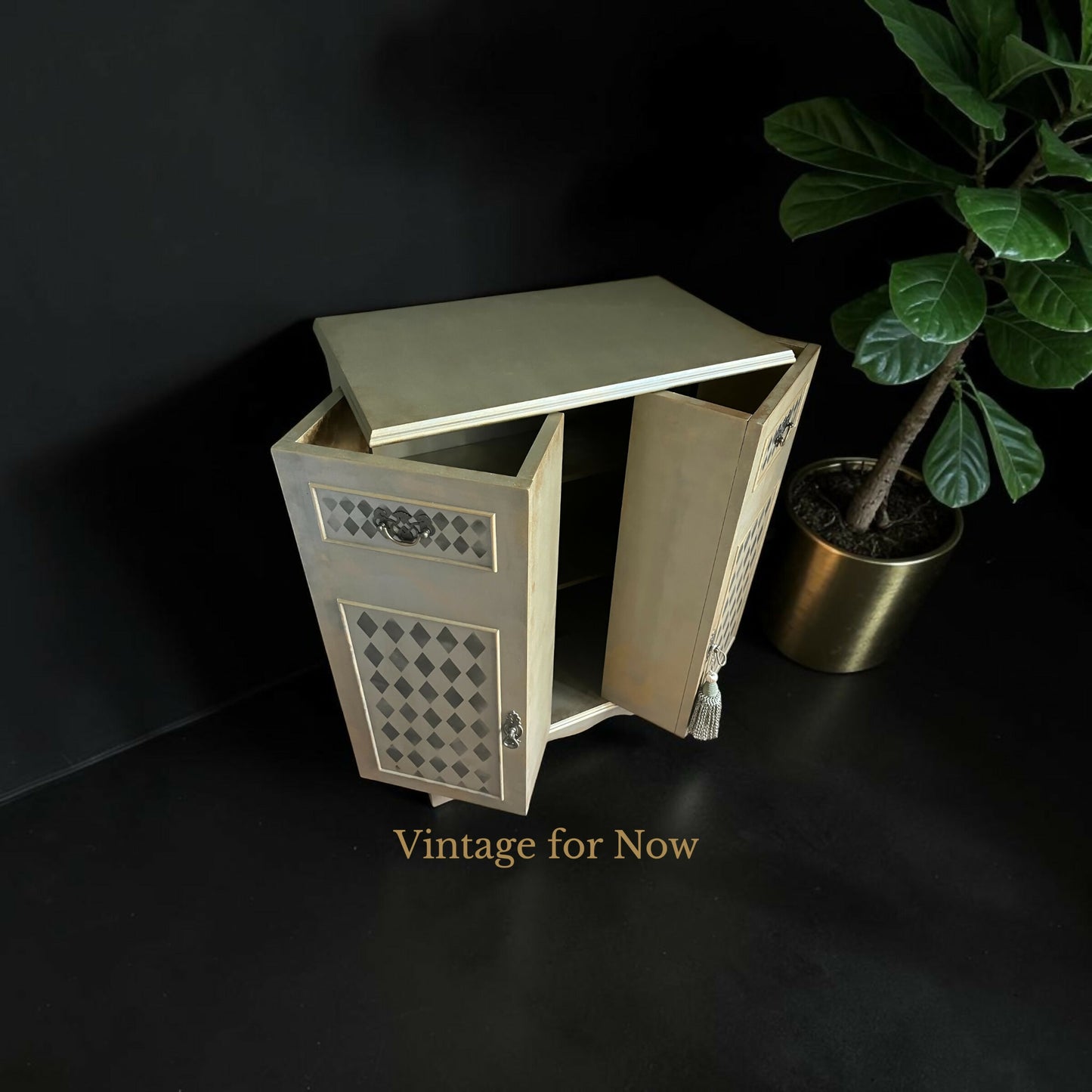 Aged Gold Drinks Cabinet