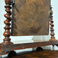 Victorian walnut dressing table mirror, supported on turned carved supports.3