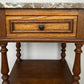 Bedside Table Antique French Style Marble Top Oak Cabinet Nightstand LOT 6243