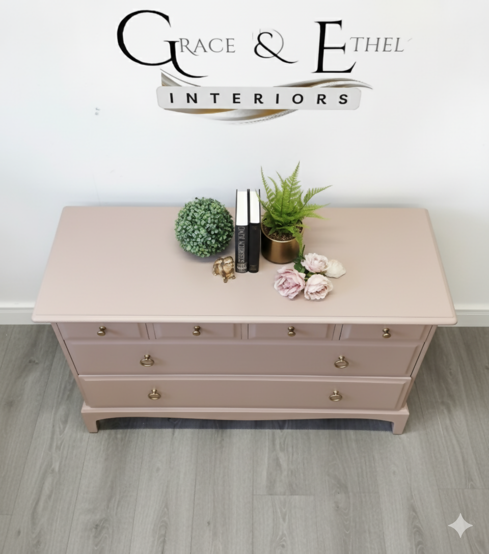 Stag Minstrel Chest of Drawers in pink