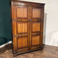 Vintage Oak Priory Double Wardrobe With Linen Fold Designmm