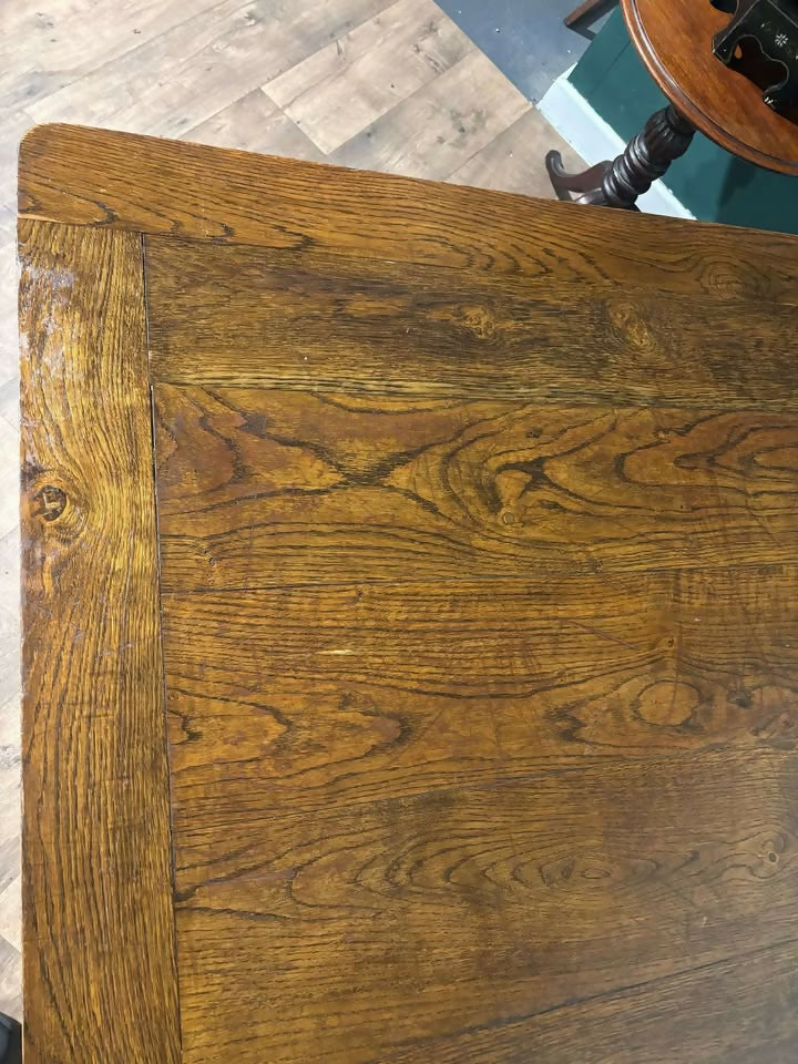 Vintage Dark Oak Dining Table