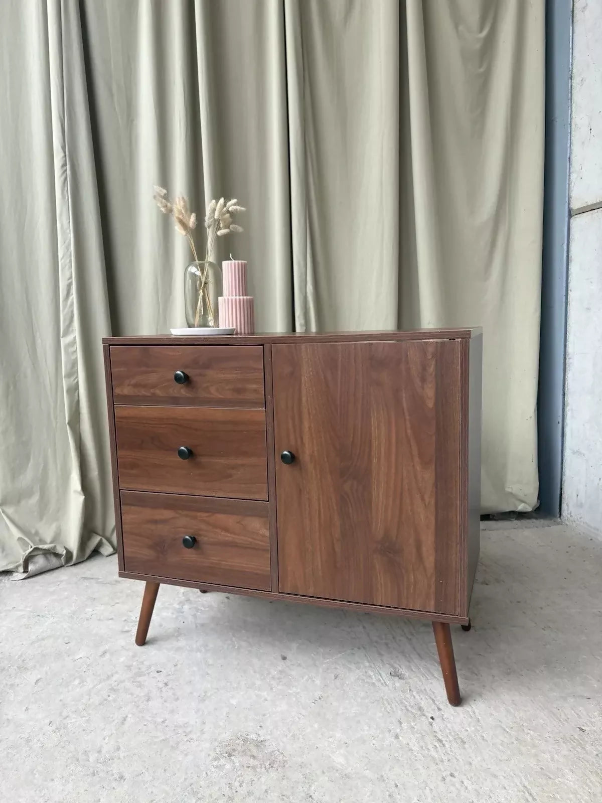 Vintage Mid Century Modernist Style Compact Sideboard Cupboard Danish Design R1156