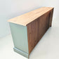 Large olive green rustic pine merchant sideboard/ chest of drawers