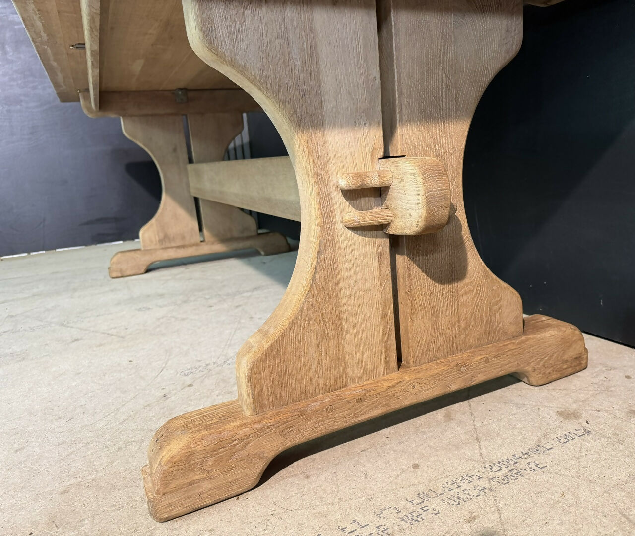French Bleached Oak Farmhouse Dining Table