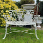 Cast Iron Love Seat Garden Bench in Pebble Grey