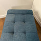 Modern Blue Upholstered Storage Ottoman Bench