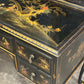 Black and Gold Chinoiserie Lacquered Dressing Table