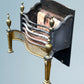 George III Style Wrought Iron and Brass Fire Basket