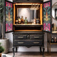 Black vintage look drinks/cocktail cabinet.