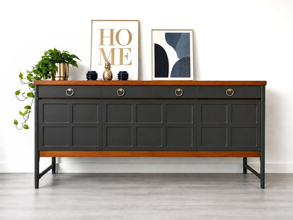 Nathan teak drinks cabinet in dark grey