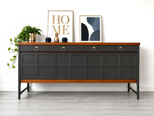 Nathan teak drinks cabinet in dark grey