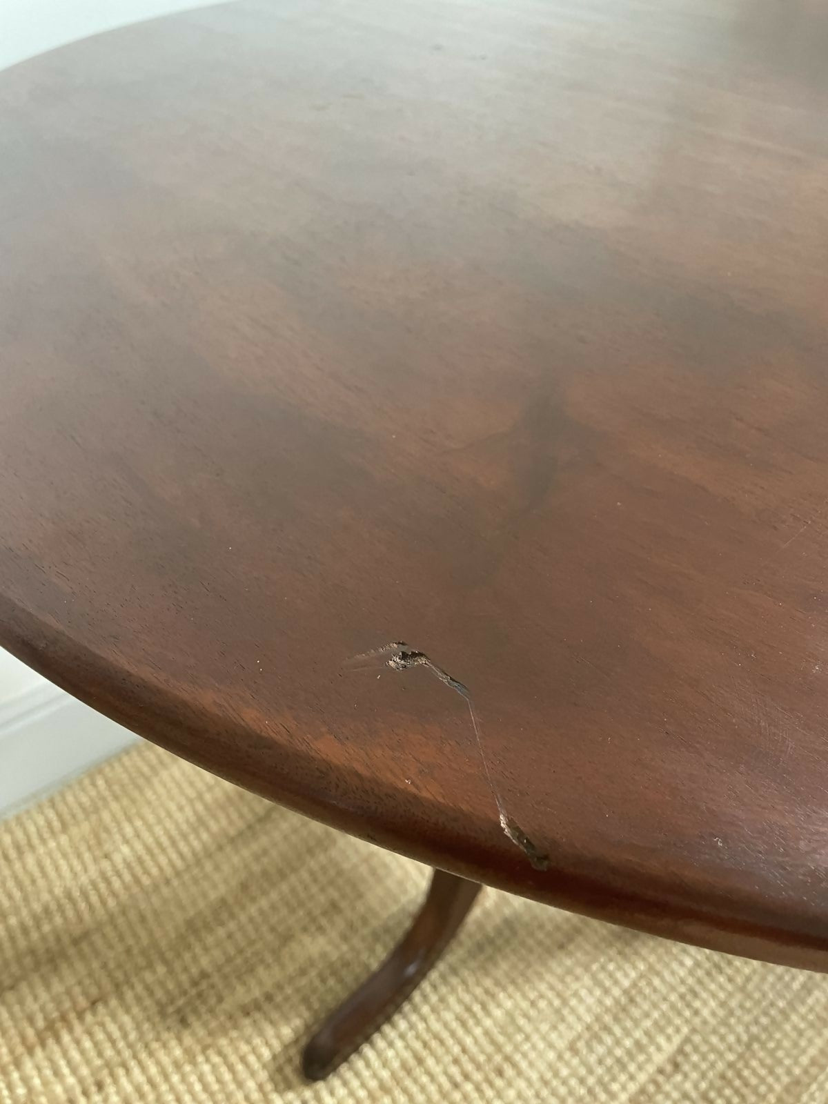 Antique Mahogany Tilt Top Coffee Table
