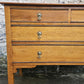 Vintage Oak Tallboy Chest of Drawers: Antique Cabinet with Detailing Four Drawer