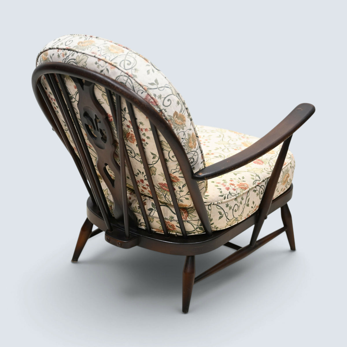 Ercol Fleur-De-Lyes Easy Chair New Webbing Traditional Dark FREE UK Delivery*