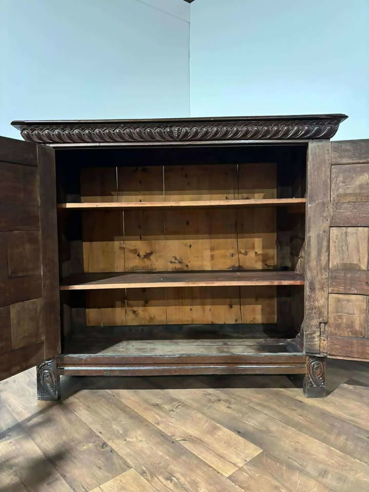 17th Century & Later Carved Oak Livery or Hall Cupboard