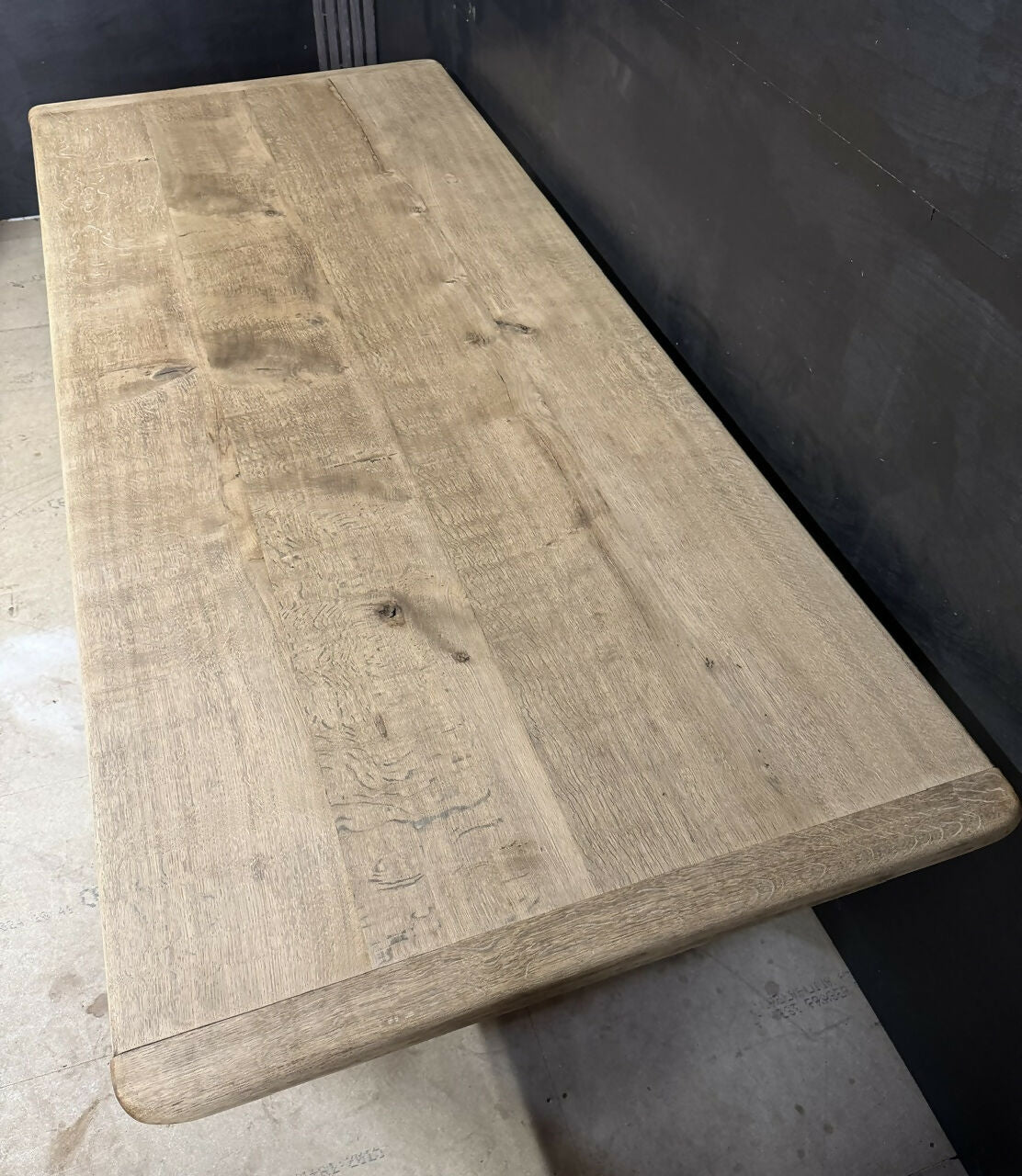 Rare Deep Large Oak Farmhouse Dining Table
