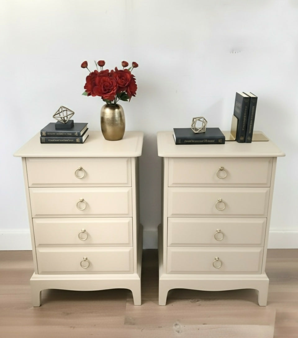 Stag minstrel beige bedside cabinets