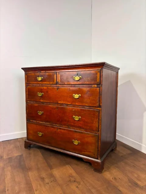 Georgian Oak Crossbanded Chest of Drawers