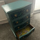 ***SOLD*** Antique Solid Wood Upcycled Decoupaged Serpentine Drawers