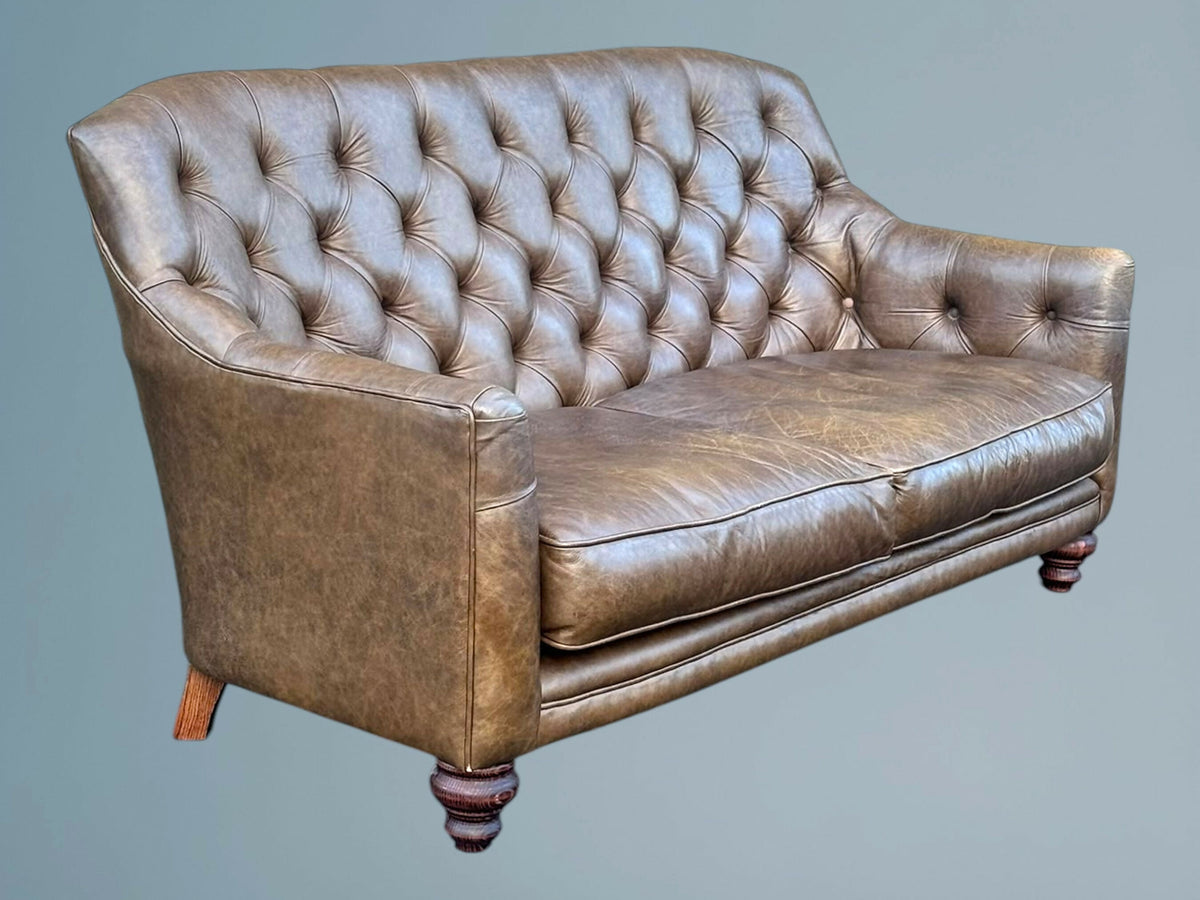 Brown Leather Chesterfield Sofa - Authentic Furniture