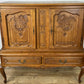 Cabinet Vintage French Louis XIV Style Oak Sideboard Carved Cupboard LOT 6266
