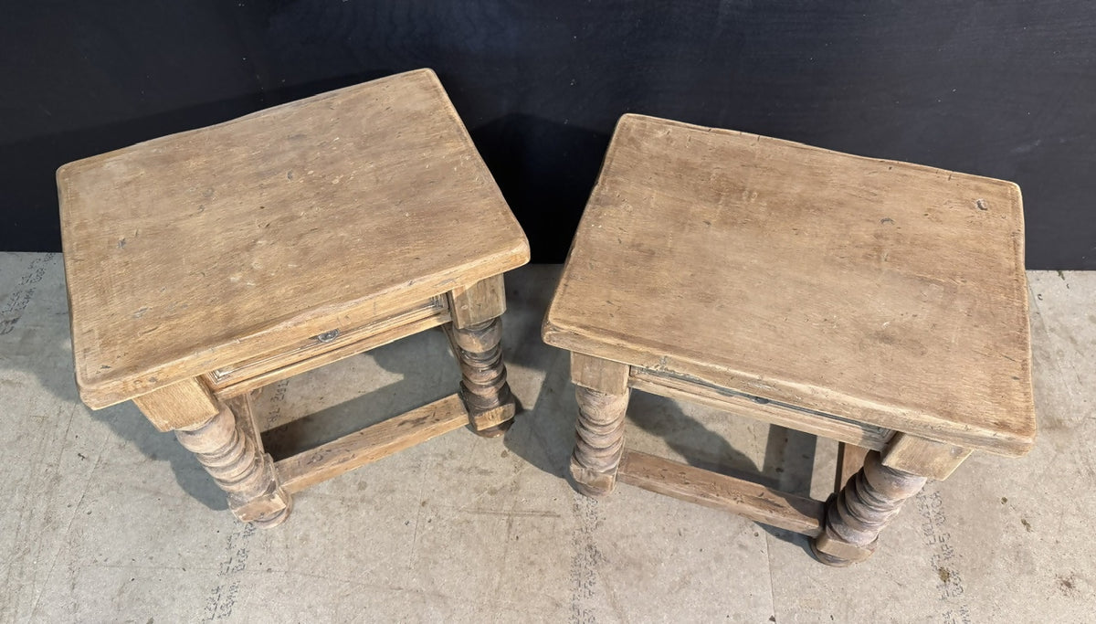 Quality Pair Oak Lamp Tables