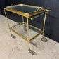 French Brass Faux Bamboo Cocktail Trolley