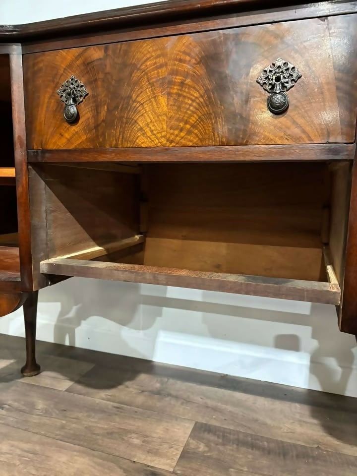 Vintage Queen Anne Style Figured Walnut Sideboard66