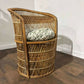 Vintage Wicker Bedroom Chair with Cushion